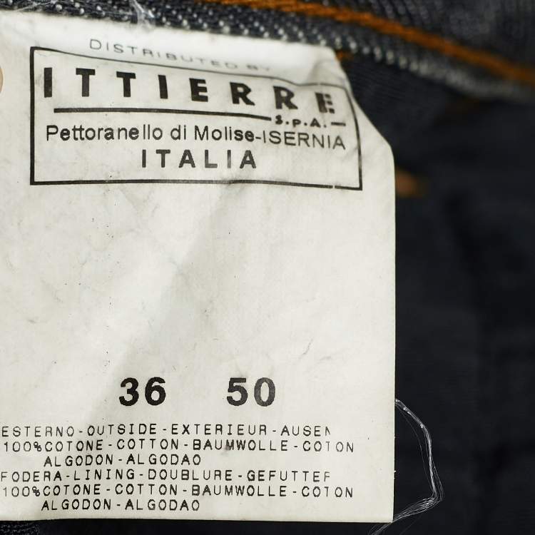 Pre Owned Just Cavalli Grey Cotton Distressed Hem Straight Fit Jeans XL/Waist - 36"