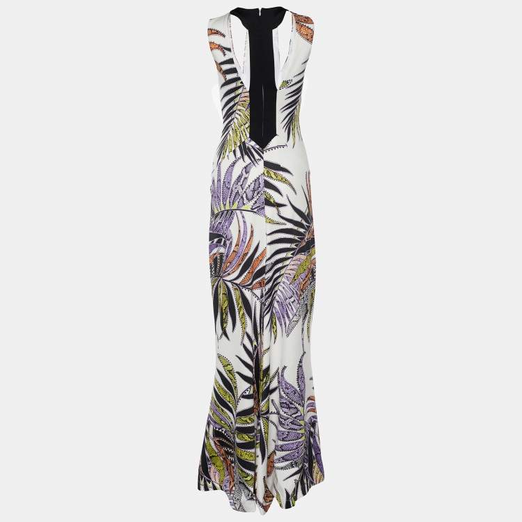 Pre Owned Just Cavalli White Printed Synthetic  Sleeveless Dress S