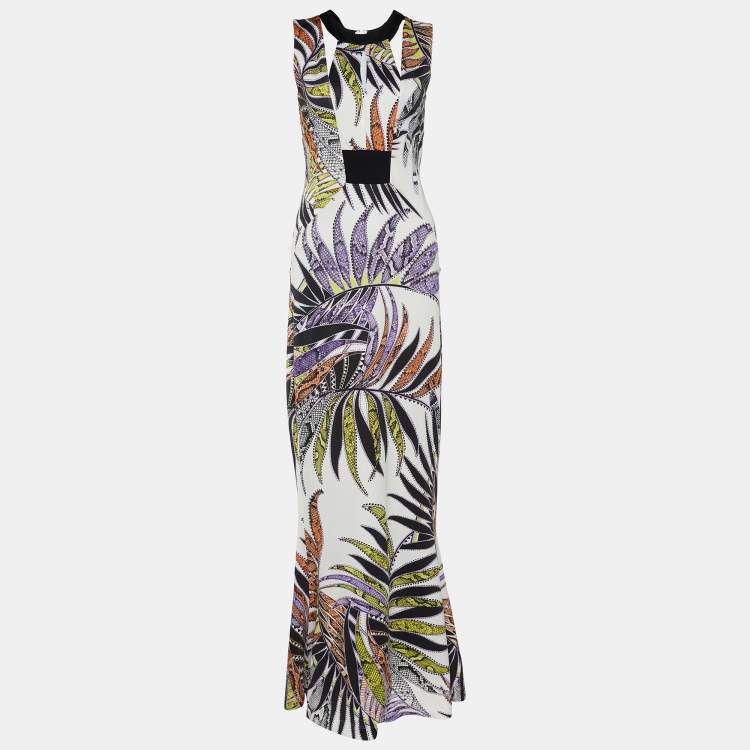 Pre Owned Just Cavalli White Printed Synthetic  Sleeveless Dress S