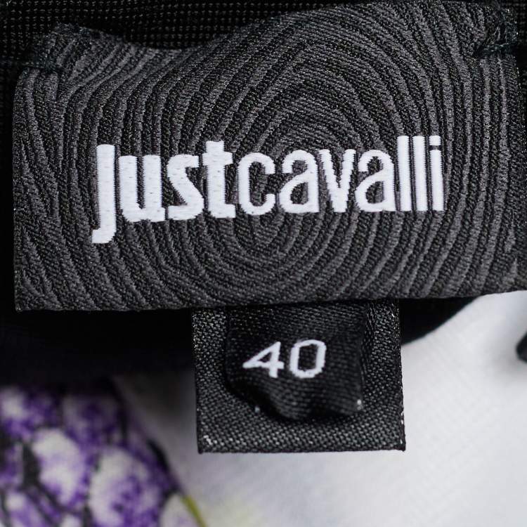 Pre Owned Just Cavalli White Printed Synthetic  Sleeveless Dress S