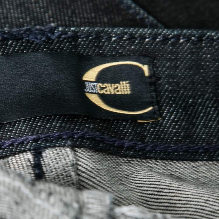 Pre Owned Just Cavalli Black Denim Flared Jeans M/ Waist: 32"