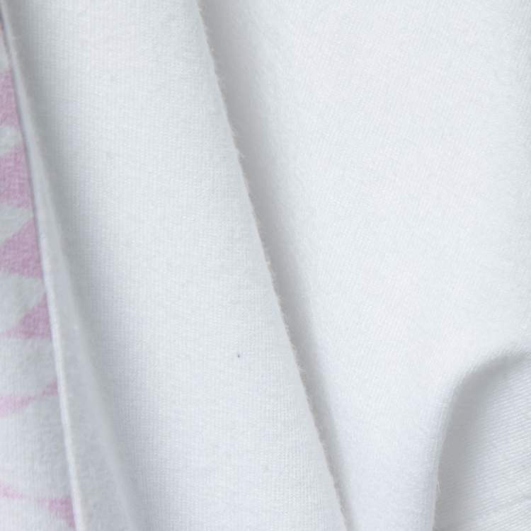 Pre Owned Just Cavalli White Printed Jersey Draped Top XS