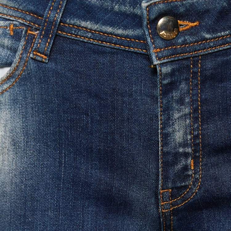 Pre Owned Just Cavalli Denim Skinny Leg Distressed Jeans M