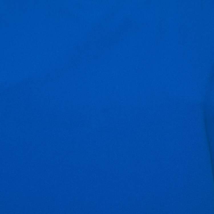Pre Owned Just Cavalli Blue Leopard Print Trimmed Crepe Oversized Tunic M