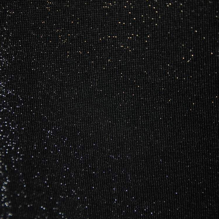 Pre Owned Just Cavalli Black Lurex Knit Zip Detail Sweatshirt S