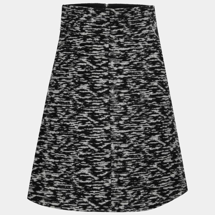Pre Owned Just Cavalli Monochrome Tweed A-Line Skirt S