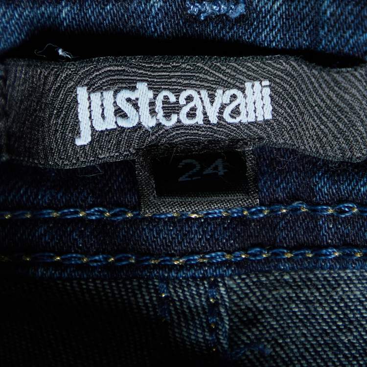 Pre Owned Just Cavalli Navy Blue Stretch Denim Skinny Leg Jeans S