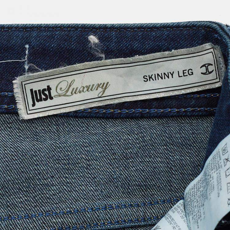 Pre Owned Just Cavalli Navy Blue Stretch Denim Skinny Leg Jeans S
