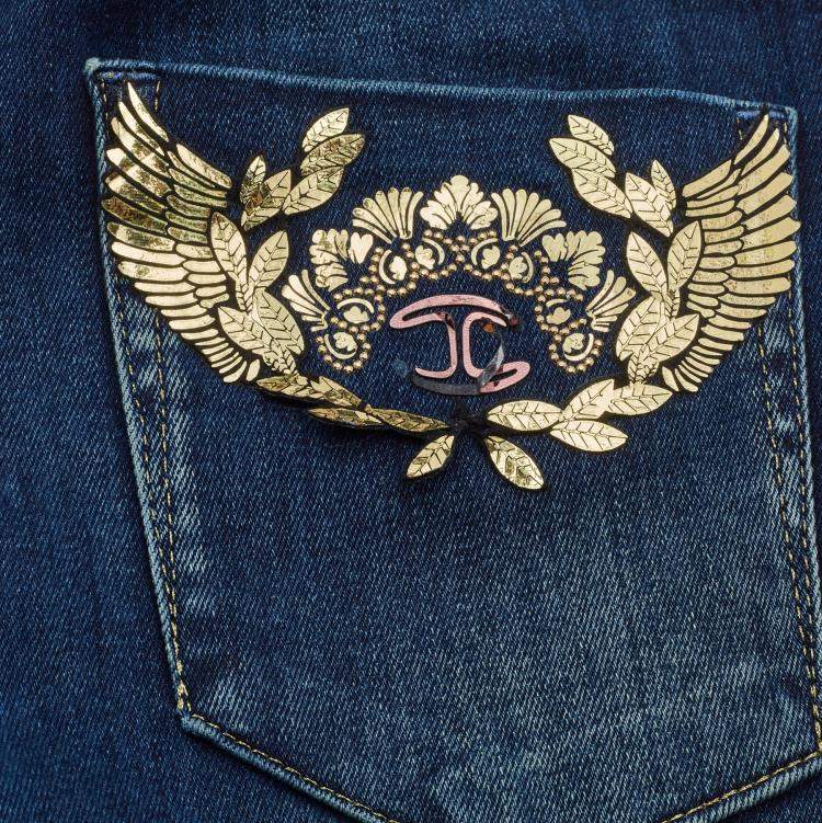 Pre Owned Just Cavalli Navy Blue Stretch Denim Skinny Leg Jeans S
