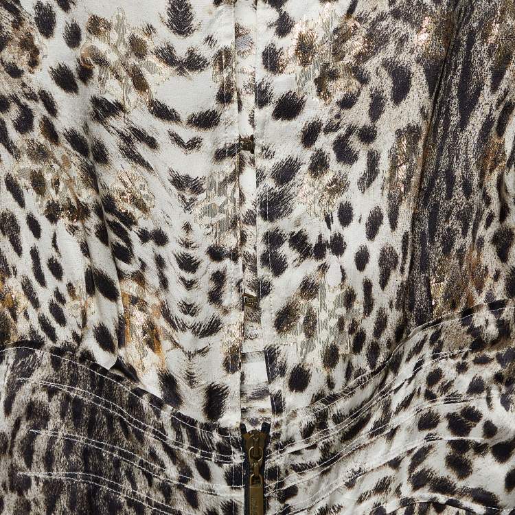 Pre Owned Just Cavalli Beige Animal Printed Fil Coupe Shirt M