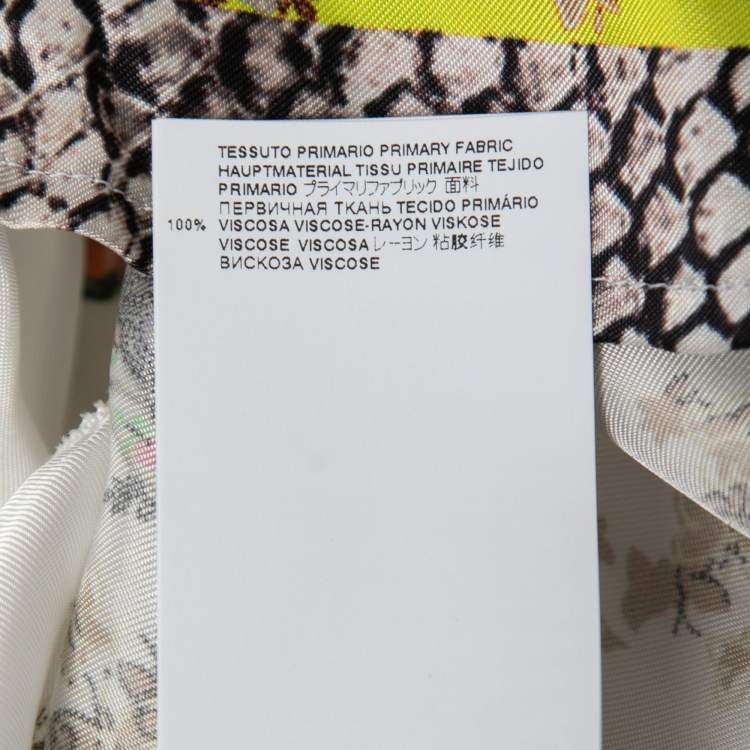 مملوكة مسبقًا Just Cavalli White Floral Printed Rayon Shirt M