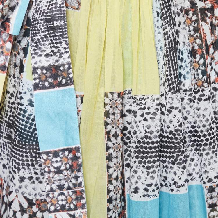 Pre Owned Just Cavalli Multicolor Patchwork Print Cotton Wrap Skirt S