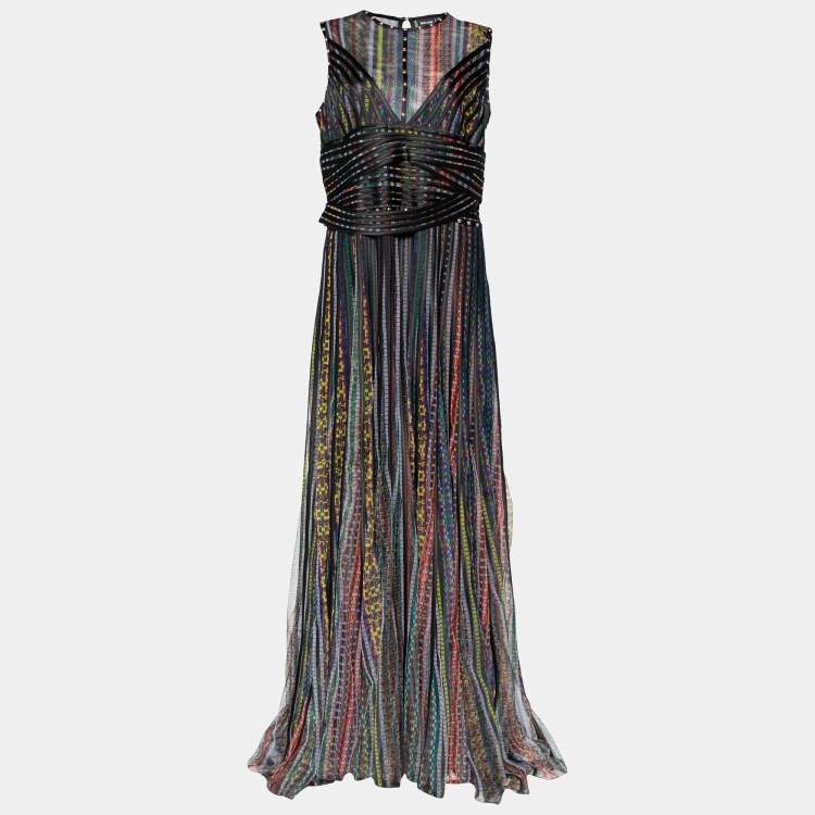 Pre Owned Just Cavalli Multicolor Tulle Sleeveless Gown XL