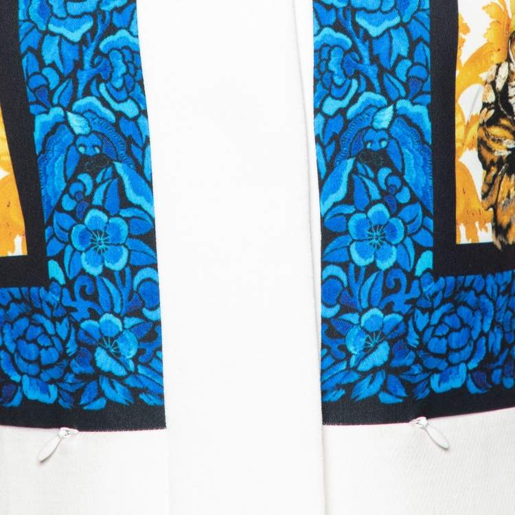 Pre Owned Just Cavalli Multicolor Printed Crepe Button Front Short Jacket S