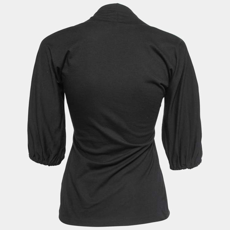 Pre Owned Just Cavalli Black  Printed Cotton Top M