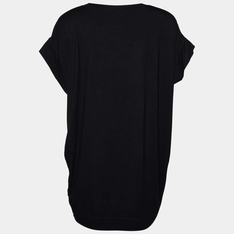 Pre Owned Just Cavalli Black Printed Cotton Knit Oversized T-Shirt M