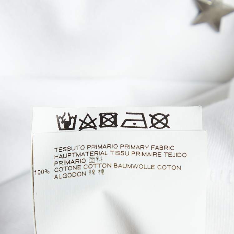 Pre Owned Just Cavalli White Cotton Knit Star Studded T-Shirt M