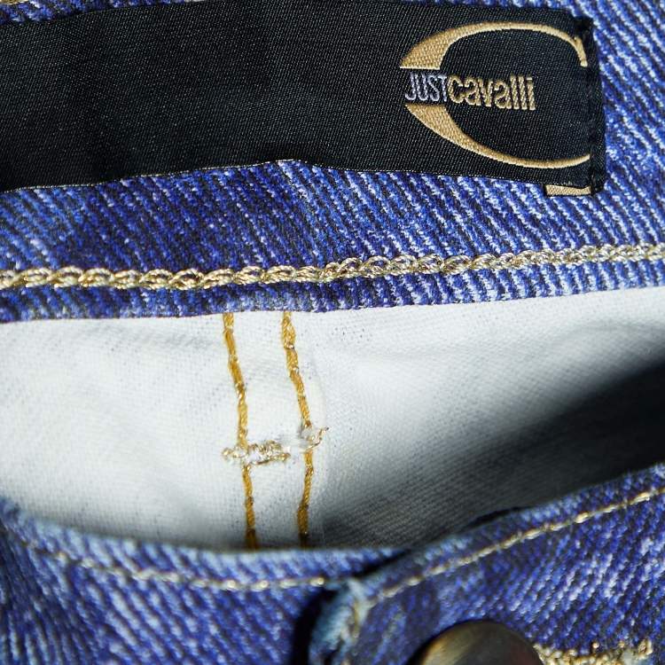 Pre Owned Just Cavalli Blue Ombre Denim Straight Leg Jeans M