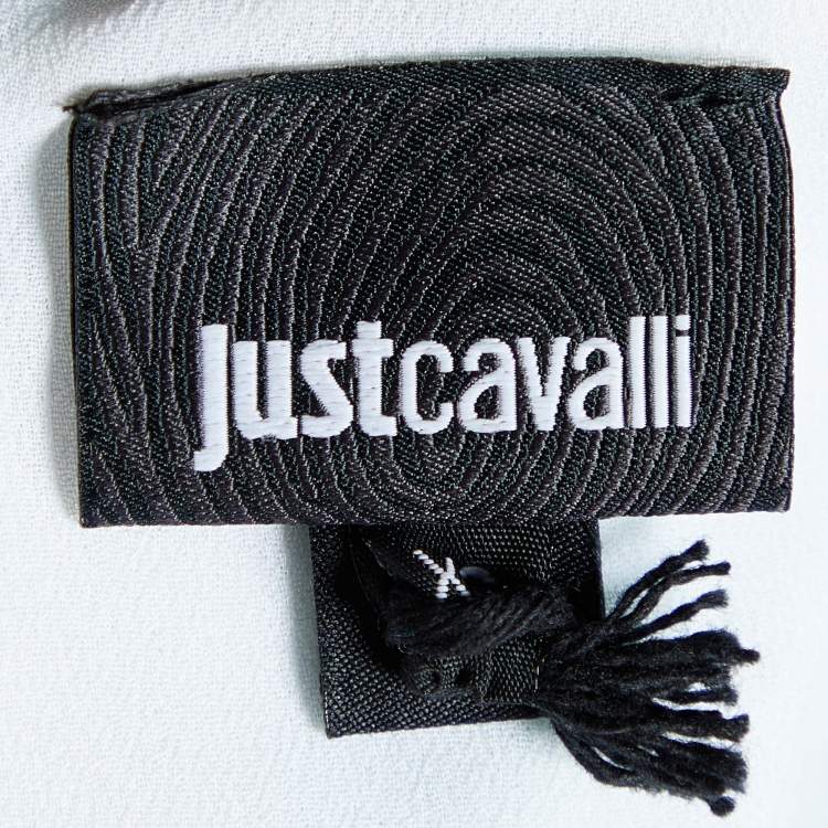 Pre Owned Just Cavalli White Printed Jersey Sheath Dress XS
