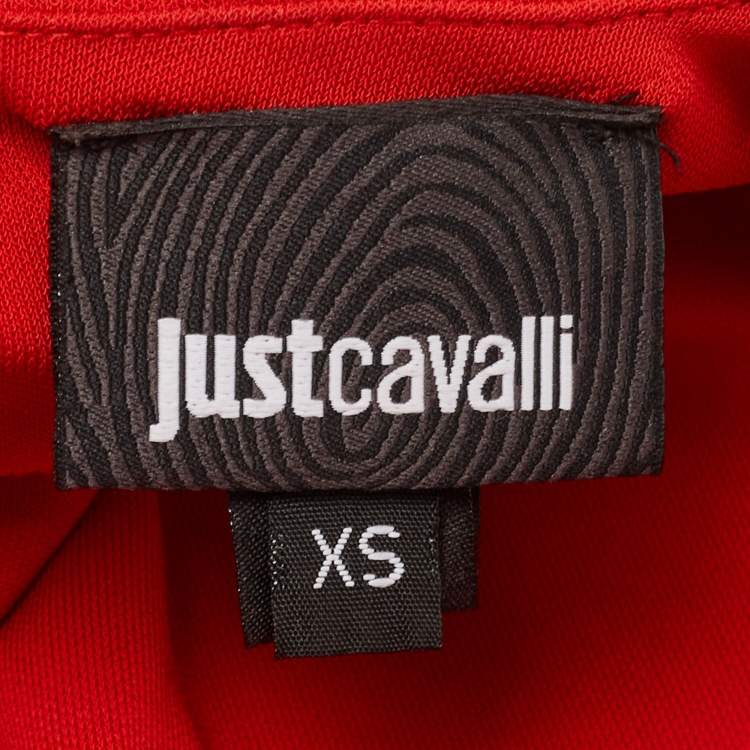 Pre Owned Just Cavalli Red Jersey Sleeveless Long Dress XS