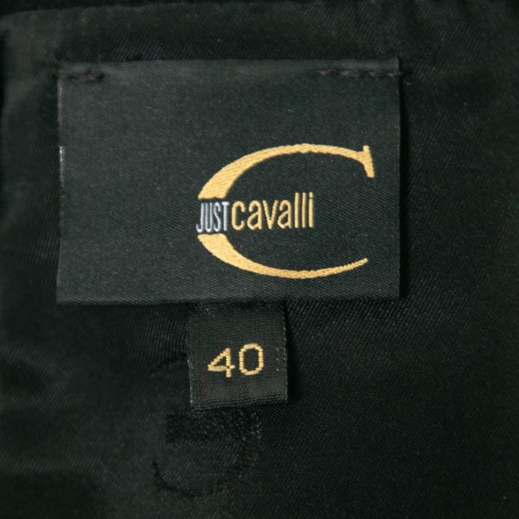 Pre Owned Just Cavalli Black Embellished Wool Sleeveless Mini Dress S