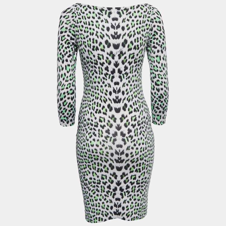 Just Cavalli Multicolor Leopard Print Jersey Short Dress XS Just Cavalli TLC