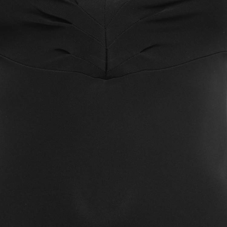 Pre Owned Just Cavalli Black Jersey V-Neck Sleeveless Flared Short Dress S