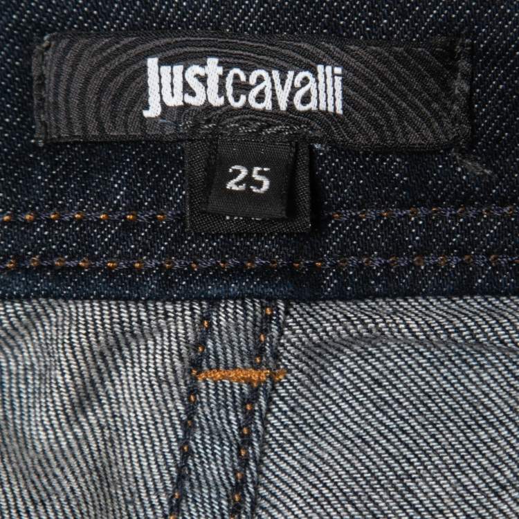 Pre Owned Just Cavalli Dark Blue Denim Flared Jeans S Waist 25"