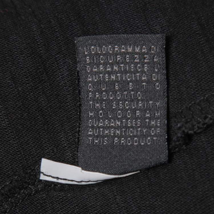 Pre Owned Just Cavalli Black Logo Print Cotton Crew Neck T-Shirt L