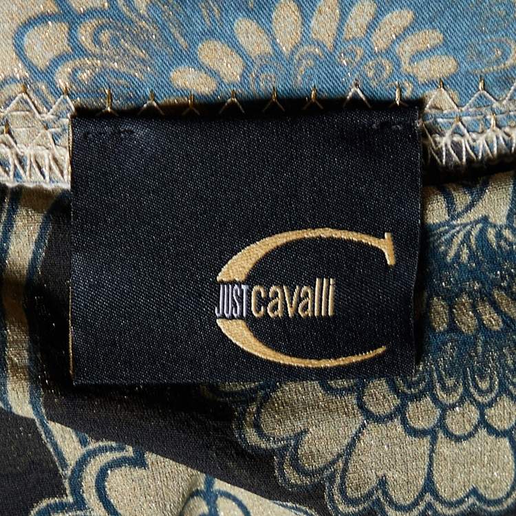 مملوكة مسبقًا Just Cavalli Black Printed Silk Tunic M
