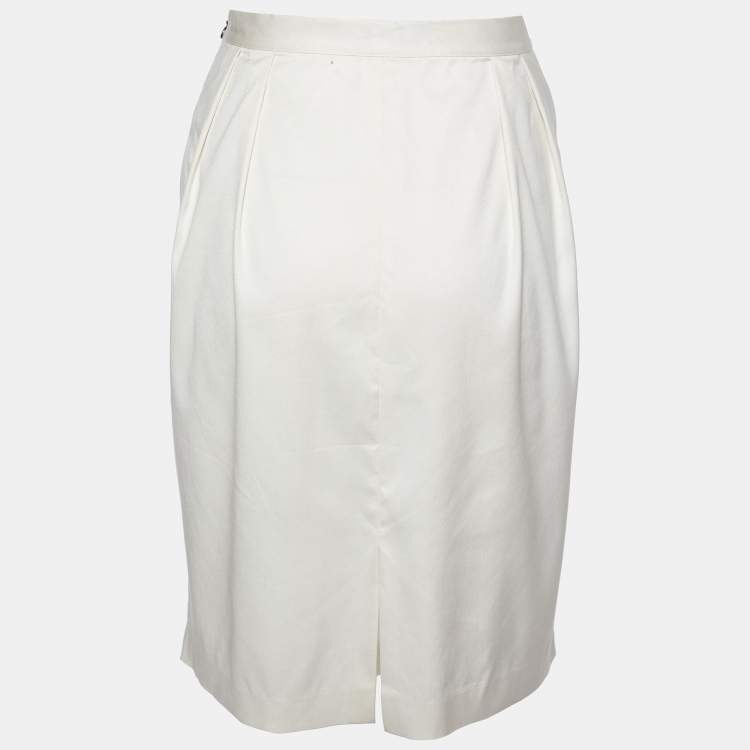 Pre Owned Just Cavalli Beige Pleated Mini Skirt M