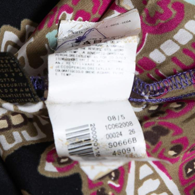 Pre Owned Just Cavalli Multicolor Printed Silk Button Front Shirt M
