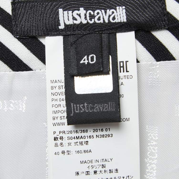 Pre Owned Just Cavalli White Printed Crepe Mini Skirt S