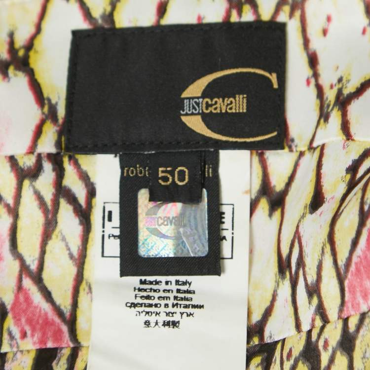 Pre Owned Just Cavalli Multicolor Animal Printed Satin Maxi Dress 3XL