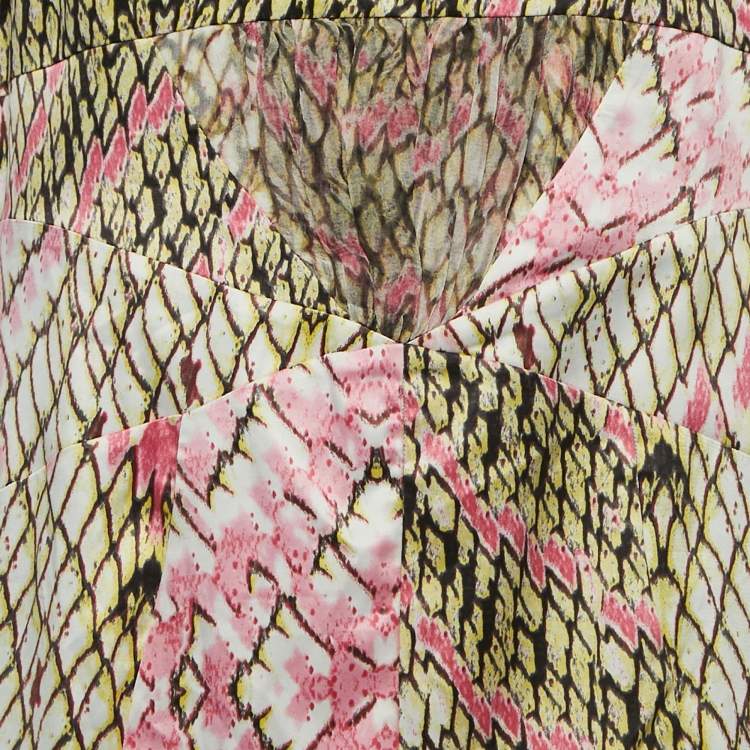 Pre Owned Just Cavalli Multicolor Animal Printed Satin Maxi Dress 3XL