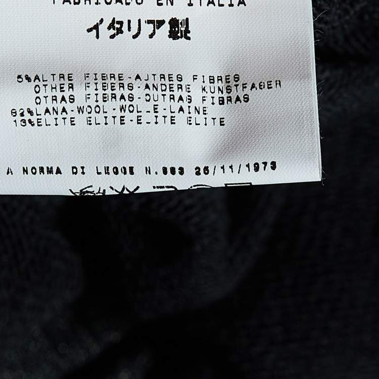 Pre Owned Just Cavalli Black Lurex Wool Knit Ruffled Cardigan M