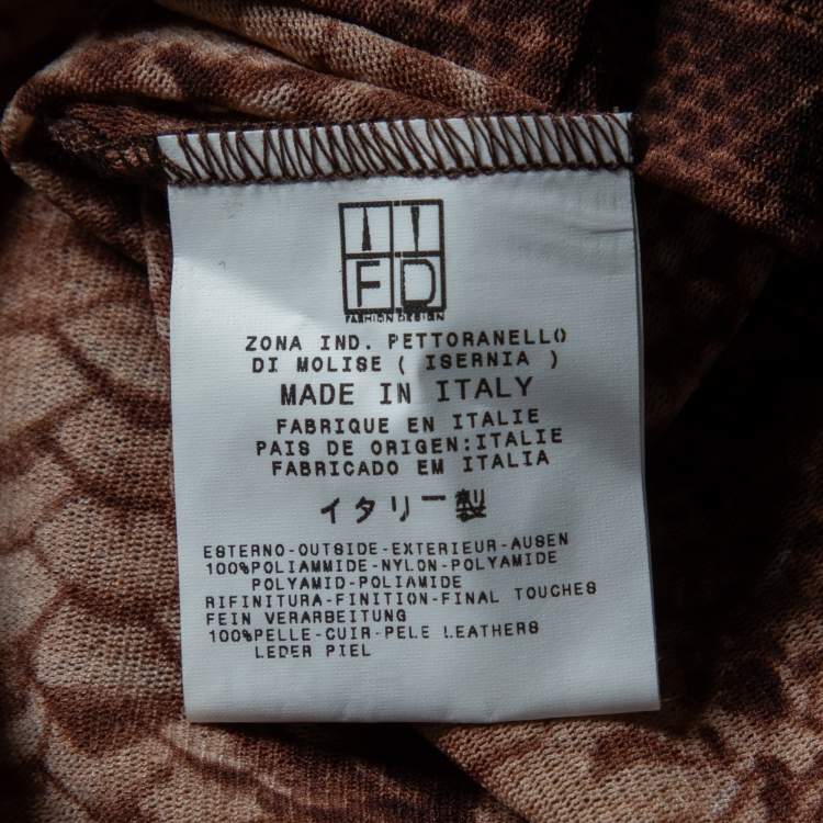 Pre Owned Just Cavalli Burgundy Animal Printed Mesh Knit Top M