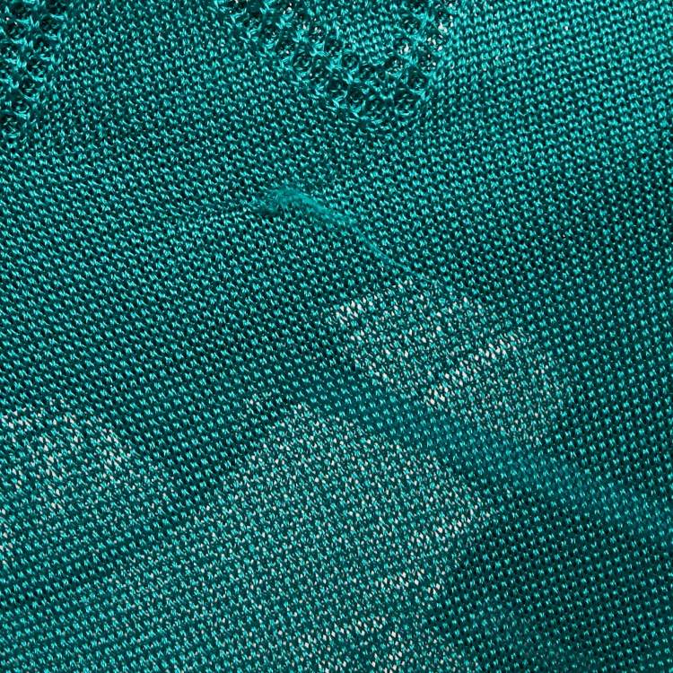 Pre Owned Just Cavalli Green Knit Single-Button Cardigan S