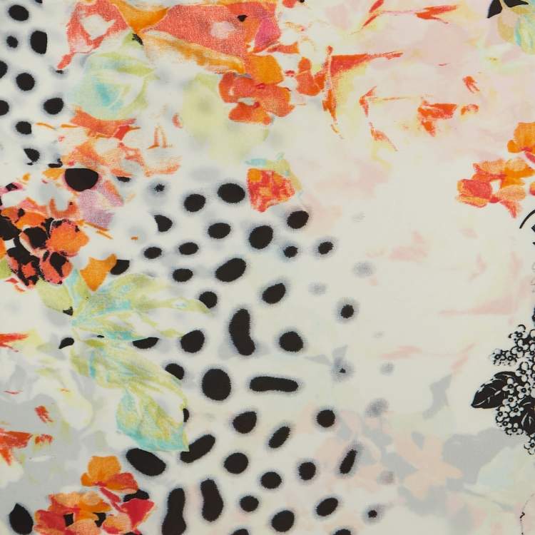 Pre Owned Just Cavalli Vintage Multicolor Floral Print Crepe Maxi Mermaid Skirt S