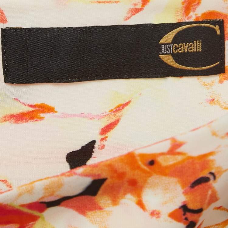 Pre Owned Just Cavalli Vintage Multicolor Floral Print Crepe Maxi Mermaid Skirt S