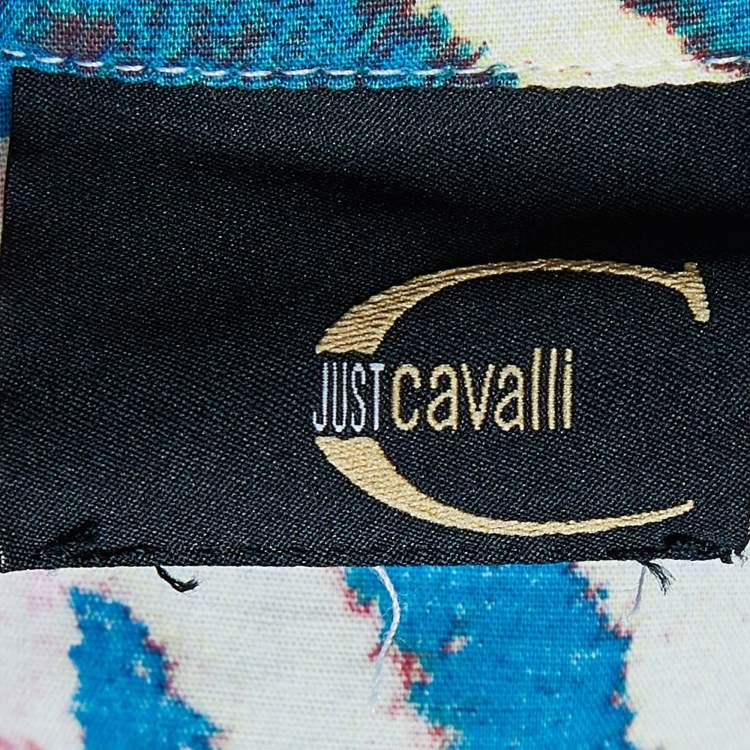 Pre Owned Just Cavalli Multicolor Patchwork Printed Cotton Button Front Shirt M 
