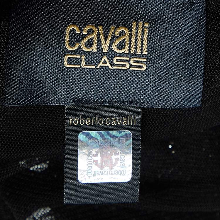 Pre Owned Class by Roberto Cavalli Black Jersey Embellished Sleeveless Maxi Dress L