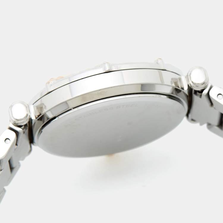 Pre Owned Just Cavalli Silver Two Tone Stainless Steel Animalier JC1L234M0265 Women's Wristwatch 32 mm