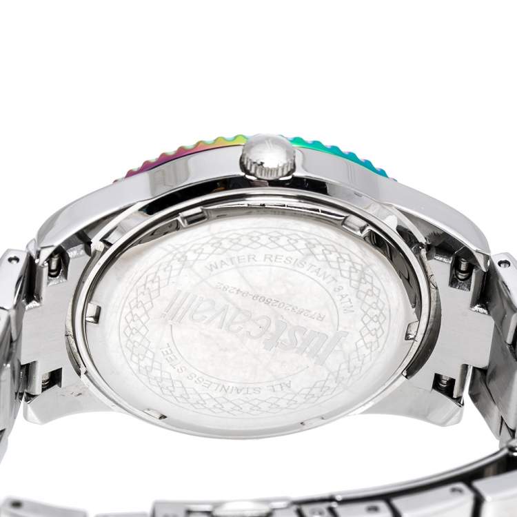 Pre Owned Just Cavalli Mother Of Pearl Stainless Steel Just Sunset Women's Wristwatch 36 mm