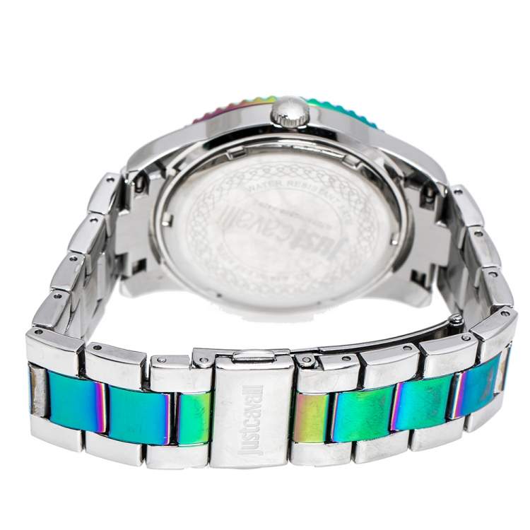 Pre Owned Just Cavalli Mother Of Pearl Stainless Steel Just Sunset Women's Wristwatch 36 mm