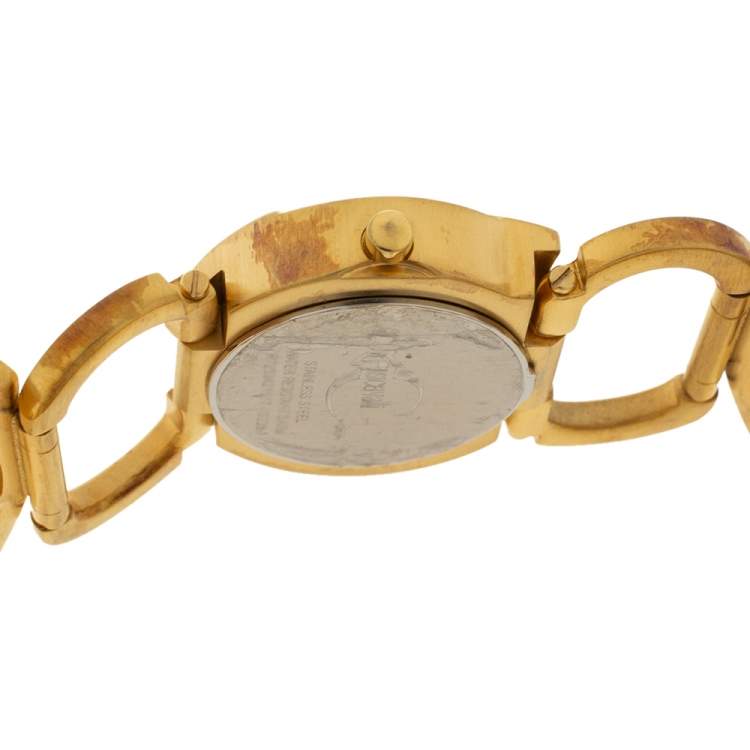 Pre Owned Just Cavalli Gold Tone Stainless Steel JC Link R7253421517 Women's Wristwatch 31 mm