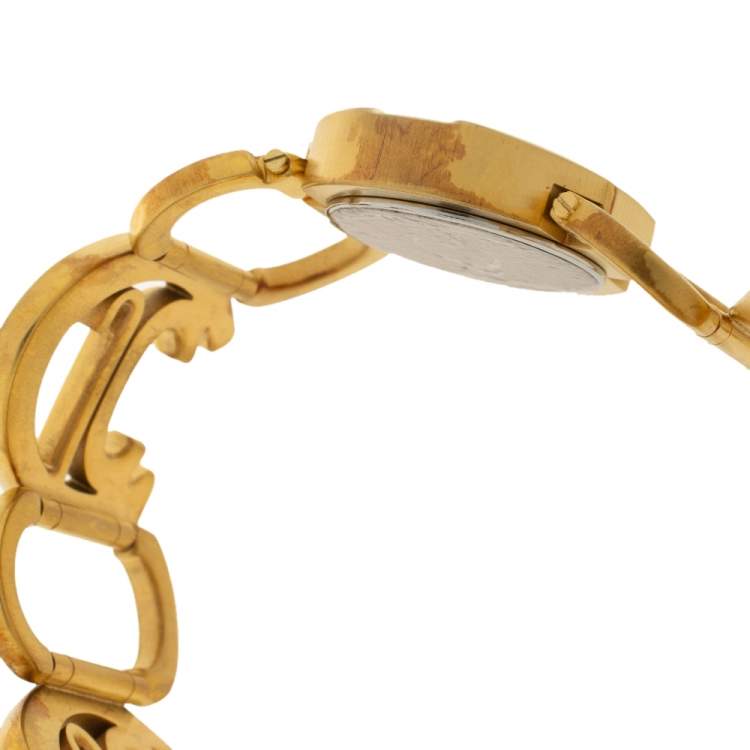 Pre Owned Just Cavalli Gold Tone Stainless Steel JC Link R7253421517 Women's Wristwatch 31 mm