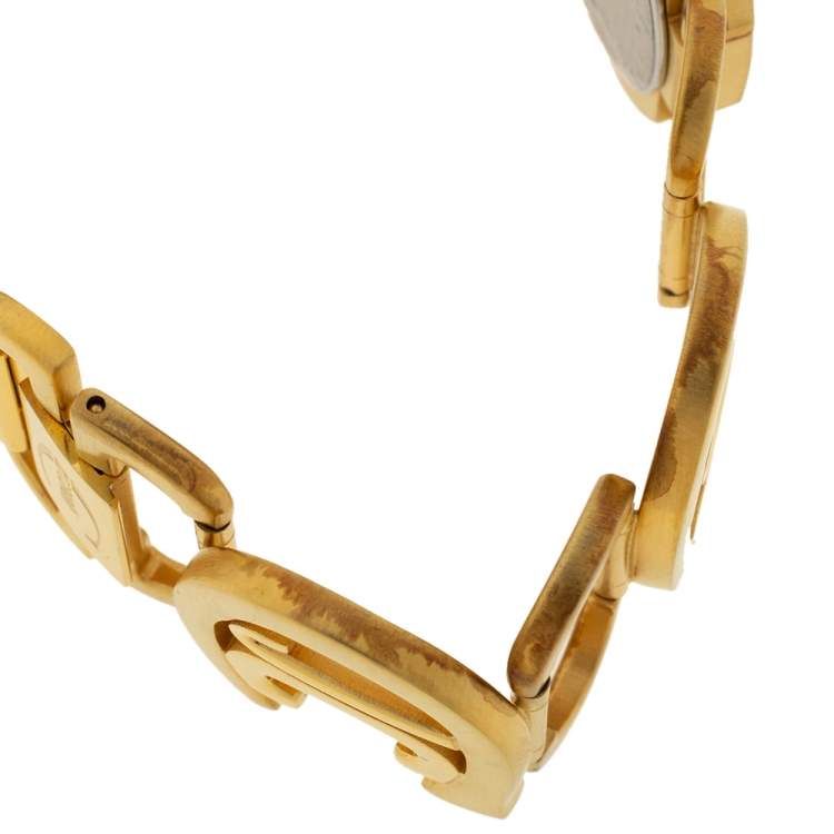 Pre Owned Just Cavalli Gold Tone Stainless Steel JC Link R7253421517 Women's Wristwatch 31 mm