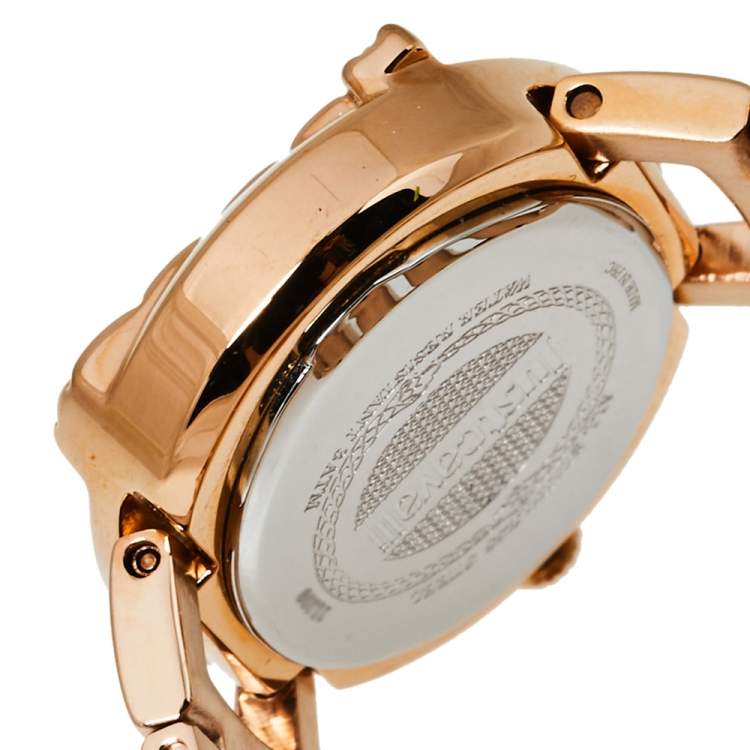 Pre Owned Just Cavalli Green Gold Tone Stainless Steel 1L109 Animal Quartz Women's Wristwatch 33MM