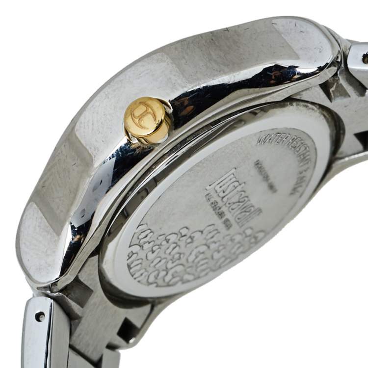 Pre Owned Just Cavalli Silver Two Tone Stainless Steel 7253587501 Milady Women's Wristwatch 34MM